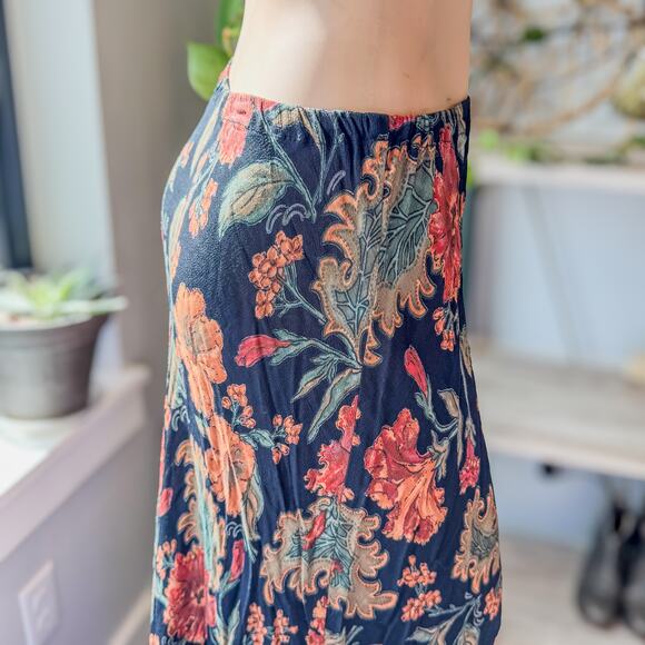 Salaam! Autumn Vibes Bold Floral Maxi Skirt w/ Elastic Waistline, Women's M/L - Picture 4 of 12